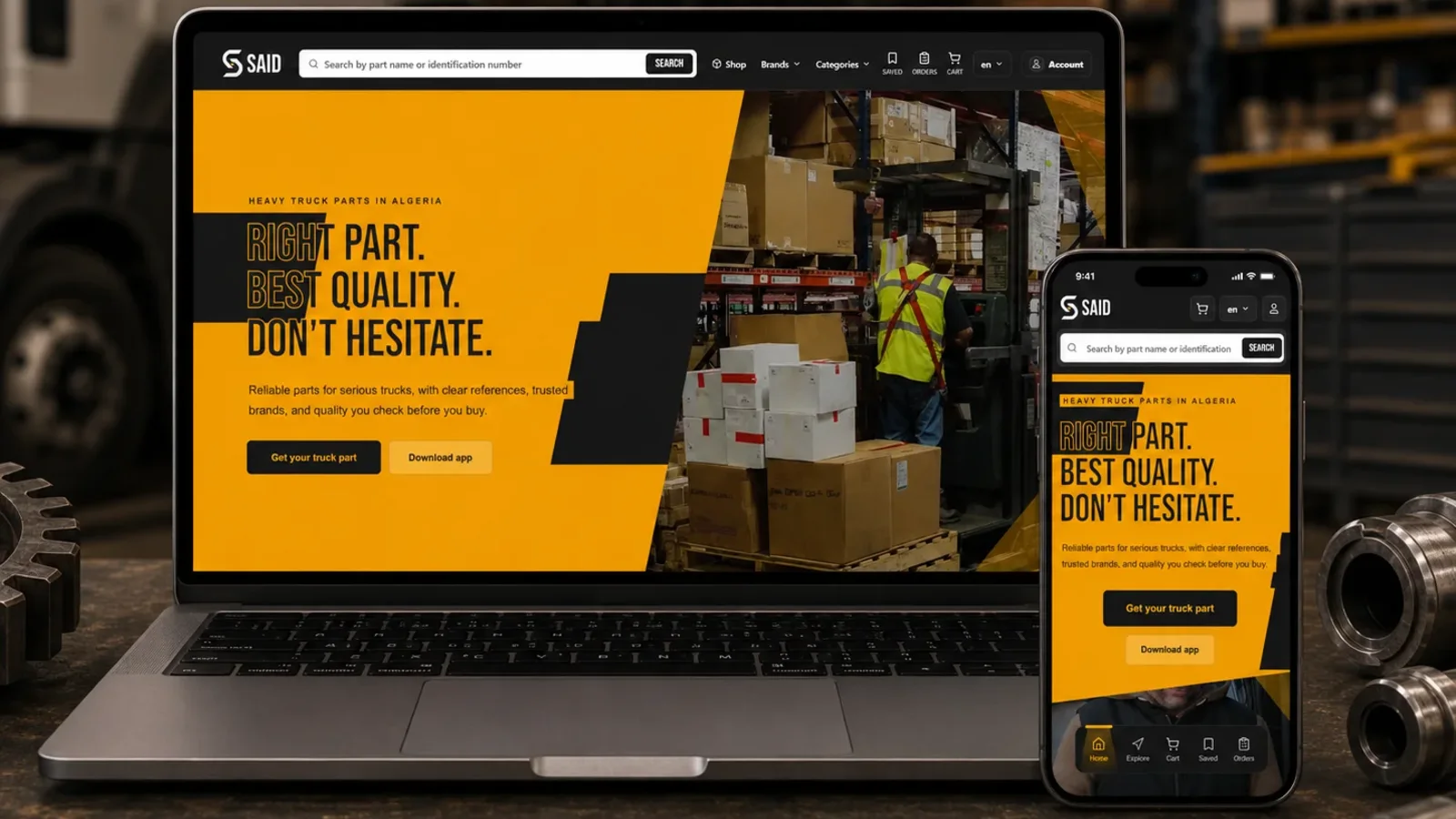 Said heavy truck parts store project preview