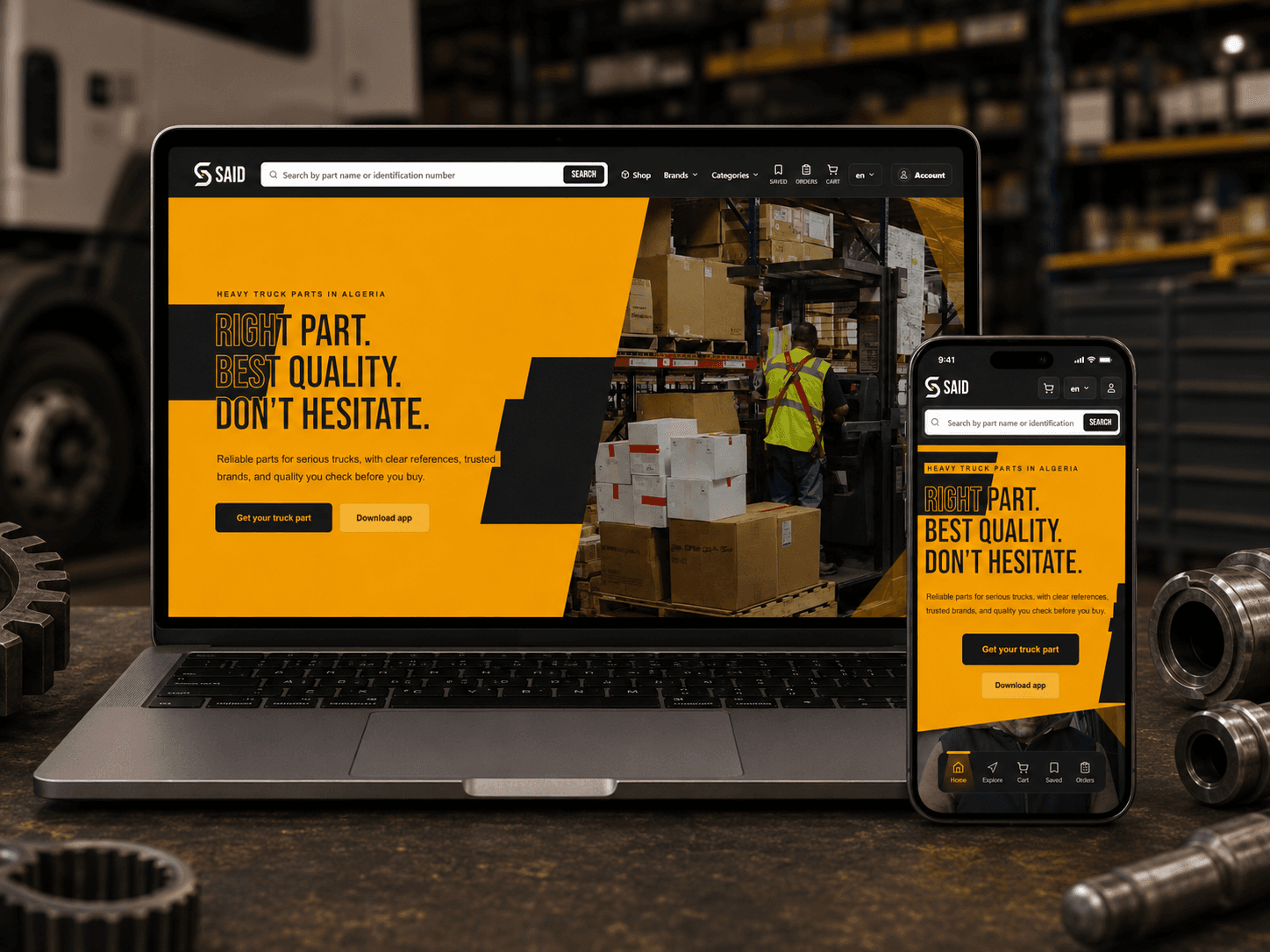 Said heavy truck parts store project preview
